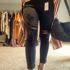 High Waist Distressed Skinnies